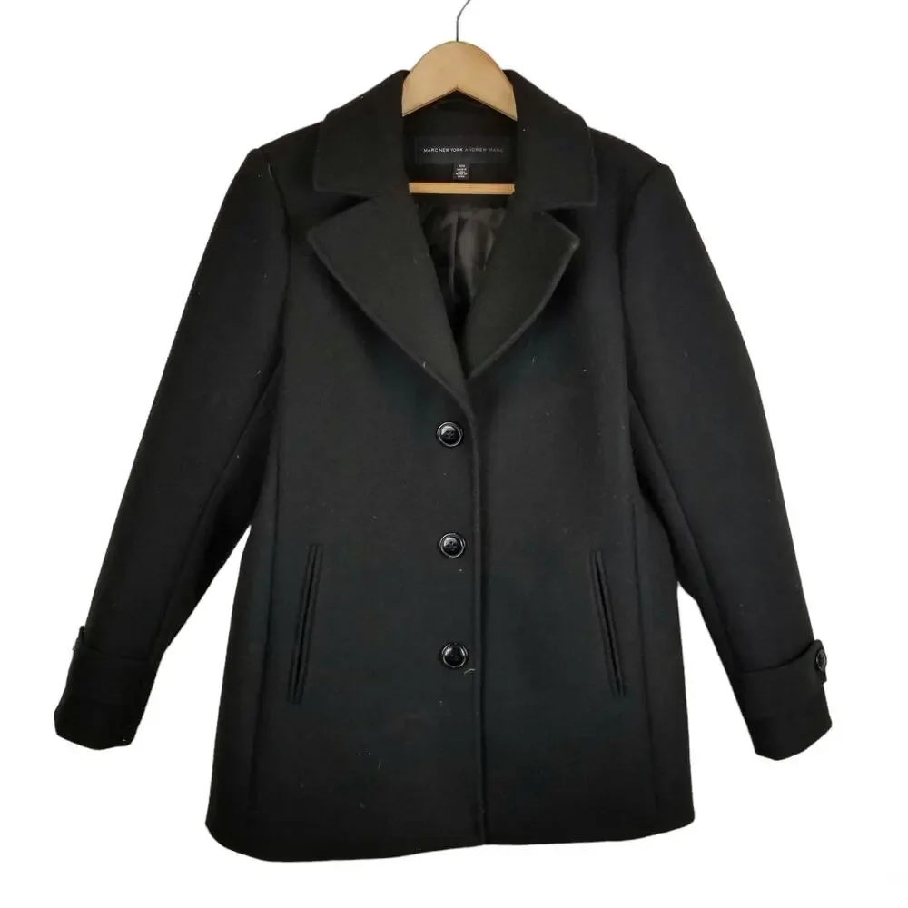 Marc New York Andrew Marc Women's Black Jacket Coat Size M Medium